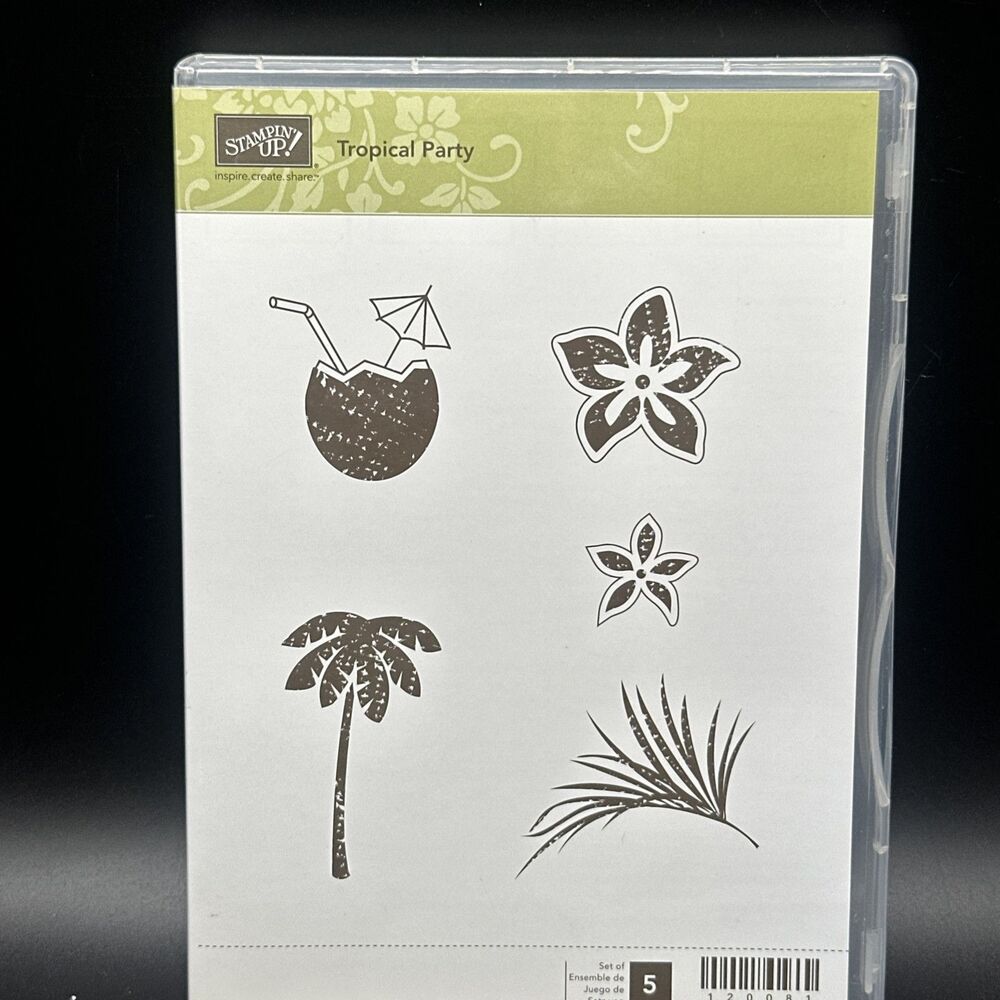 Stampin' Up! Tropical Party Stamp Set palm tree drink flower